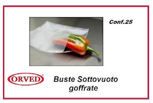 BUSTE SOTTOVUOTO GOFFRATE CONF.25PZ. CM.15x40 ORVED