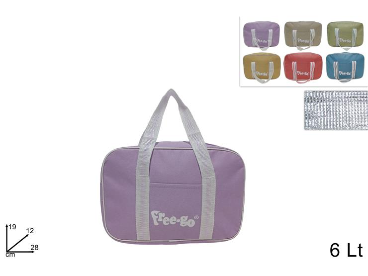 BORSA TERMICA 6 LITRI ORIZONTALE MONOCOLORE TINTE TENUI CM.19x12x28 DUESSE