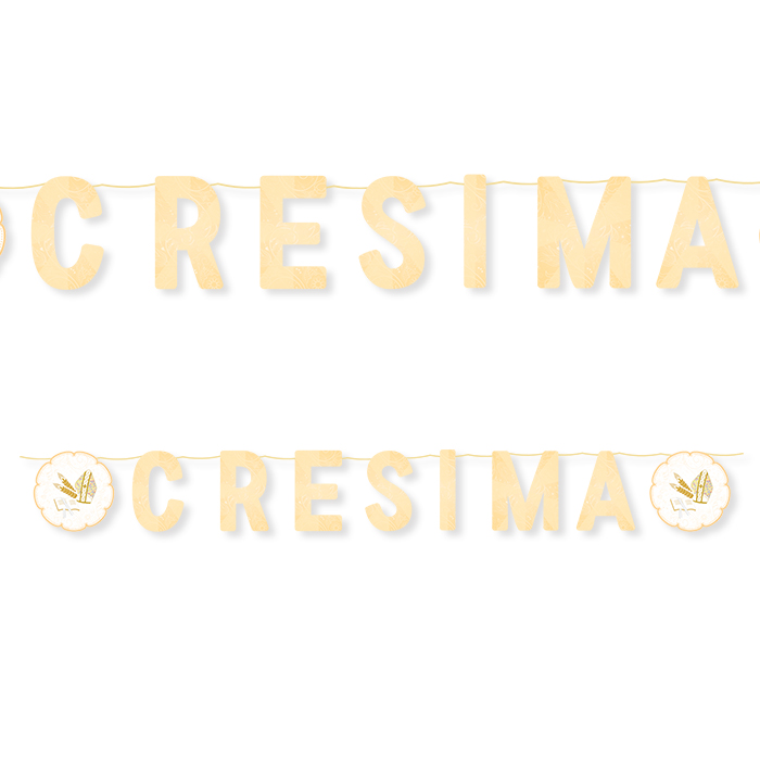 CRESIMA FESTONE SCRITTA IN CARTONCINO CM.600 BIGPARTY