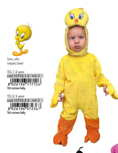 COSTUME PERSONAGGIO TITTI TAGLIA 1/2 ANNI