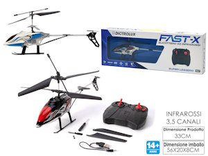 ELICOTTERO RADIO COMANDO AD INFRAROSSI 3 CANALI FAST-X 115702 GENERAL