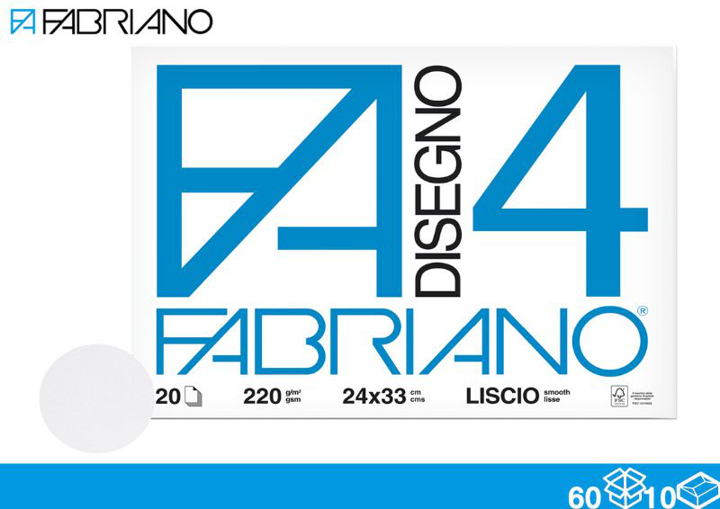 BLOCCO DISEGNO FABRIANO F4 24x33 20ff LISCIO