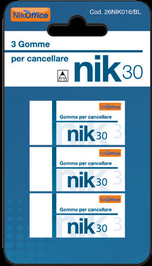 GOMMA NIKOFFICE BIANCA NIK 30 CONF. 3 PZ. SU BLISTER