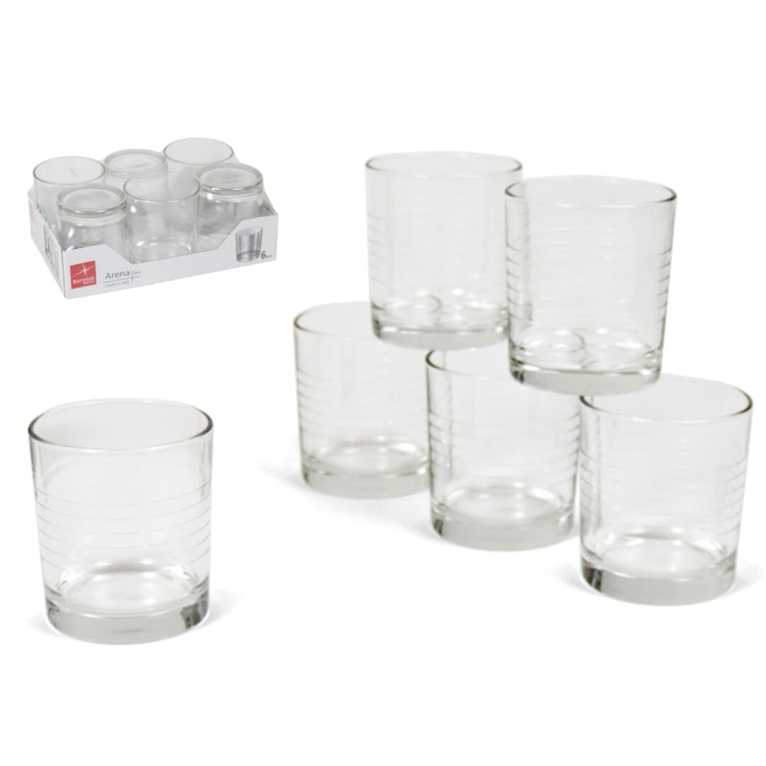 BICCHIERE ACQUA 240ML. VETRO LISCIO CONF.6PZ. SERIE ARENA ACQUA 24CL. BORMIOLI