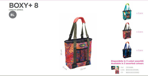 BORSA TERMICA 8 LITRI ORIZONTALE VERTICALE BOXY CM.25x12x30 GIOSTYLE