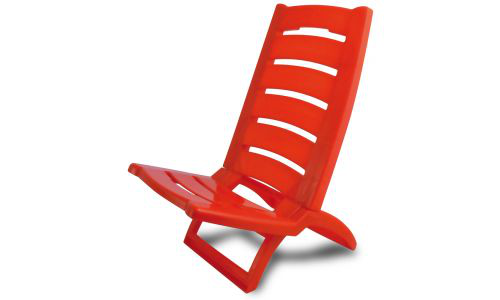SPIAGGINA IN PLASTICA ADRIATIC CM.37,5 x H.65 ROSSA CORALLO