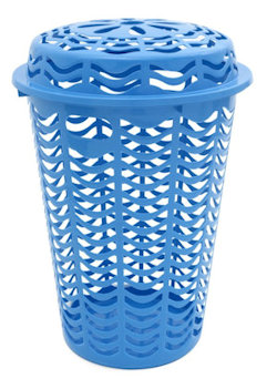 BUCATO PORTABIANCHERIA MILLEUSI CON COPERCHIO D.44 H.67CM. CELESTE DUPLAST