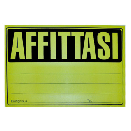 CARTELLO IN CARTONCINO AFFITTASI NIKOFFICE PEZZI 25