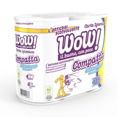 CARTA IGIENICA WOW 4 ROTOLI COMPATTA