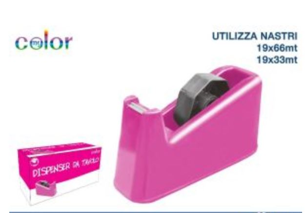 NASTRO ADESIVO SOLO DISPENCER PER NASTRI 19x66 O 19x33 COLORE ROSA EOLD.