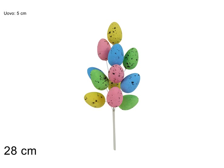DECORAZIONE PASQUALE STELO CON OVETTI CM.H.28 DUESSE