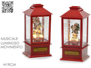 CARILLON AMBIENTE NATALIZIO  LUCI E MOVIMENTO LANTERNA CM.H.19 474814 GENERAL