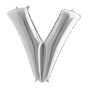 PALLONCINO MYLAR  cm.36 LETTERA ARGENTO V BIGPARTY