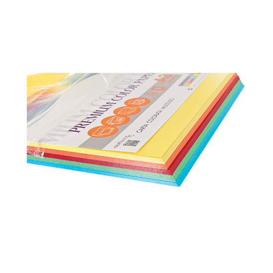 RISMA CARTA A4 80GR. 5 COLORI TINTE FORTI 250FF. NIKOFFICE