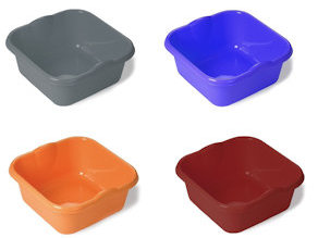 BACINELLA QUADRATA 10LT. CM.35x35x16 COLORI ASSORTITI BELLI E FORTI