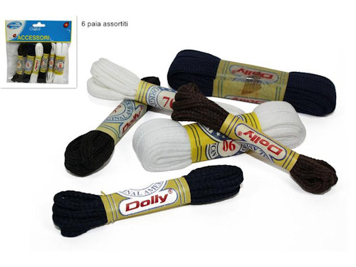 SCARPE SOLO LACCI CONF.6 PAIA ASSORTITI IN BLISTER DUESSE