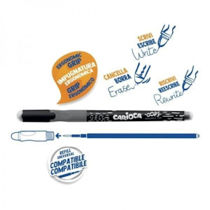 PENNA CANCELLABILE CARIOCA OOPS REFIL SOSTITUIBILE NERA pezzi 12
