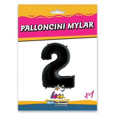 PALLONCINO MYLAR NERO NUMERO 2 CM.102 D.40