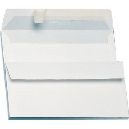 BUSTA DI CARTA BIANCA CM.11x23 CONF. DA 500pz. SENZA FINESTRA E STRIP ADESIVO