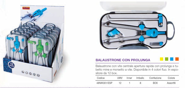 COMPASSO BALAUSTRONE A FRIZIONE + MINE COLOR + TEMPERAMINE + ALLUNGA NIKOFFICE