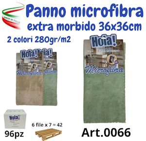 PANNO MICROFIBRA MULTIUSO CM.36x36 GR.280 HOLA! EXTRA MORBIDO IPM