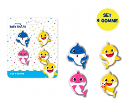GOMME PER CANCELLARE CONF.4PZ. SU BLISTER BABY SHARK