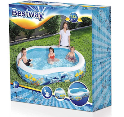 PISCINA GONFIABILE OTTAGONALE CM.262x157x46 CON DECORI BESTWAY 54118