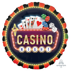PALLONCINO MYLAR TONDO CON SCRITTA CASINO' ROCCA