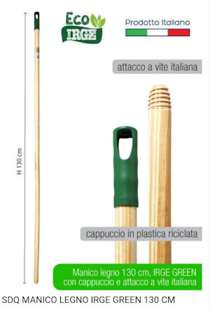 PAVIMENTO SCOPA SOLO MANICO LEGNO NATURALE CM.130 ECO GREEN IRGE