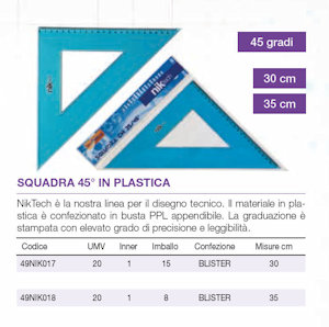 SQUADRA IN PLASTICA CM.35x45° NIKOFFICE