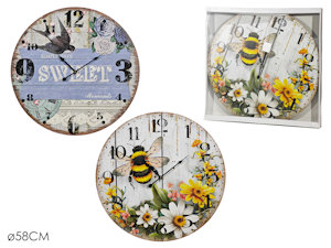 OROLOGIO DA PARETE TONDO 58CM DECORO PRIMAVERILE 511805 GENERAL