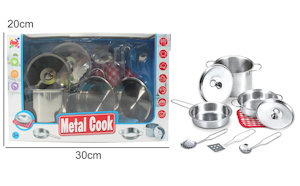 CUCINA PENTOLINE IN METALLO CON COPERCHI SET 8PZ. SCATOLATO 40293 APEL