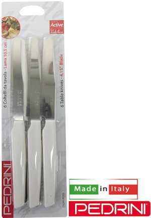POSATE COLTELLO DA TAVOLA CONF.6 PZ. BIANCHI PEDRINI