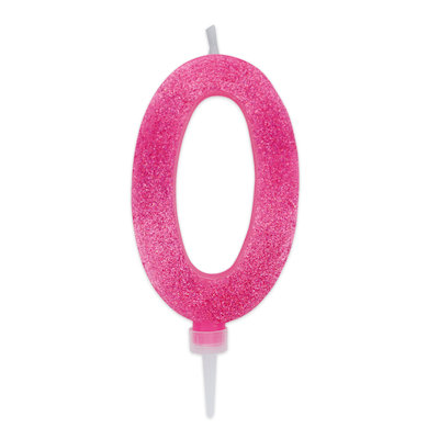 CANDELINA MAX CERA SWEETY CM.15 GLITTER FUCSIA N. 0 BIGPARTY