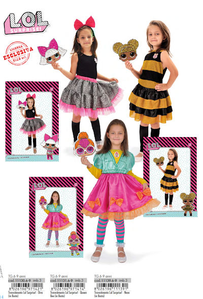 COSTUME PERSONAGGIO LOL SURPRISE NEON TAGLIA 6/9 ANNI