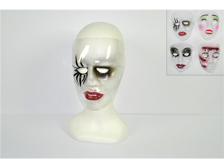 MASCHERA TRASPARENTE DECORATA IN PLASTICA