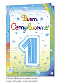 BIGLIETTI 1° COMPLEANNO LUI NU.9005 pezzi 6