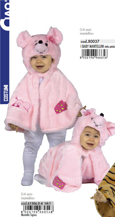 COSTUME BABY 0/4 ANNI SOLO I MANTELLINI TOPINO GRIGIO