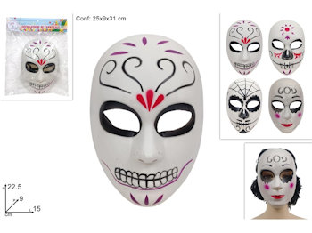 MASCHERA BIANCA CON DECORI TRIBALI DUESSE