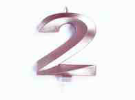 CANDELINA CERA 3D CM.10 ROSA GOLD CHROME NUMERO 2
