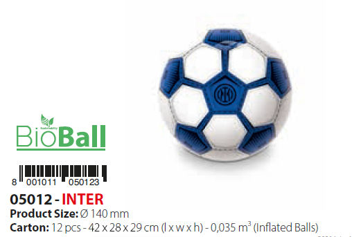 MINI PALLA D.140 PVC A CALCIO INTER MONDO 05012