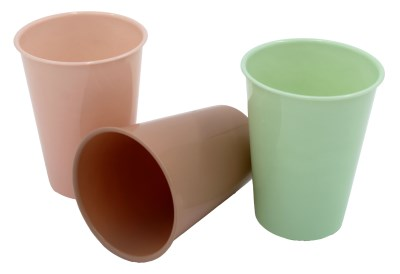 BICCHIERE IN PLASTICA CM.7,5xH.9,5 COLOR CONF.6PZ. IN BLISTER FATIGATI