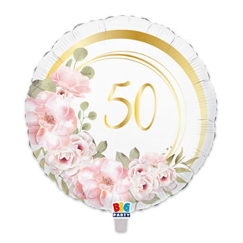 50° ANNIVERSARIO PALLONCINO MYLAR CM.45 TONDO 75344 BIGPARTY