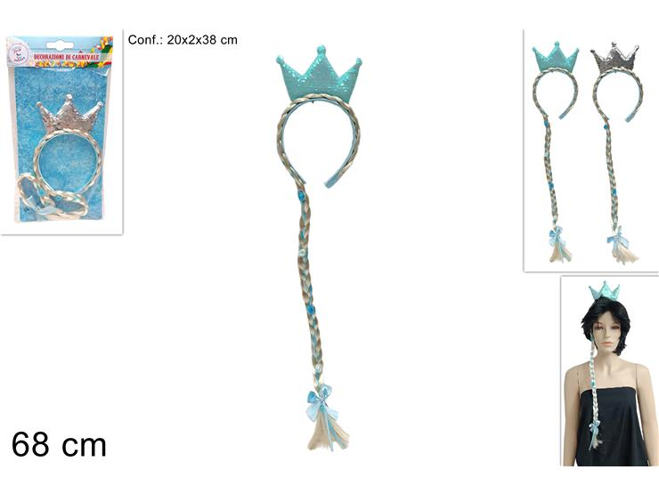 ACCESSORI TESTA CERCHIETTO CON CORONCINA E CODA CAPELLI