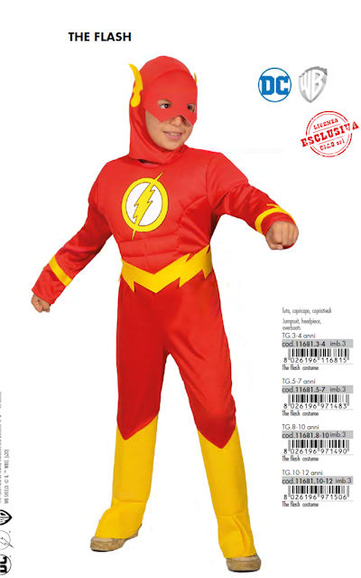 COSTUME PERSONAGGIO FLASH TAGLIA 10/12 ANNI