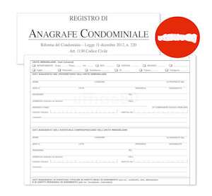 REGISTRO ANAGRAFICA CONDOMINIALE CM.15x21 DATA UFFICIO