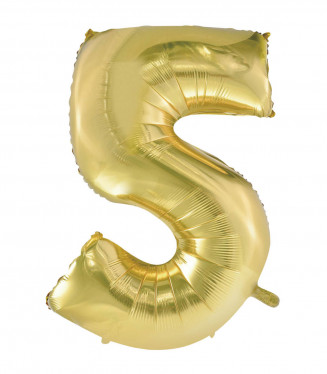PALLONCINO MYLAR CHAMPAGNE NUMERO 5 CM.102 D.40