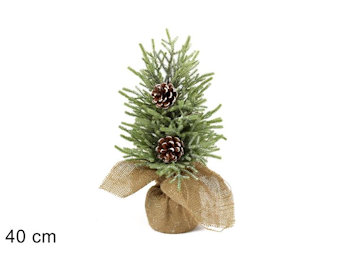 ALBERO CON BASE IN JUTA CON PIGNE CM.H.40 DUESSE