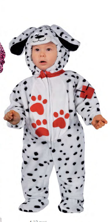 COSTUME BABY 12/24 MESI DALMATINO TUTTINA CON CAPPUCCIO