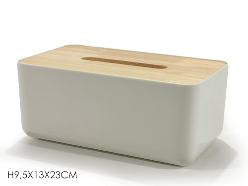 PORTA FAZZOLETTI RETTANGOLARE IN PLASTICA E LEGNO CM.13x23 710805 GENERAL